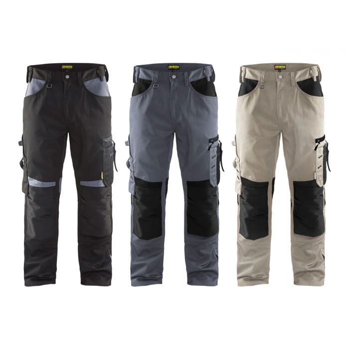 Blaklader 1556 Trousers Without Nail Pockets(Stone/ Black) - 38R